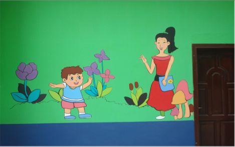 黄梅幼儿园形象墙彩绘